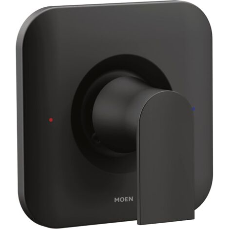 Moen Genta LX Modern Pressure Balance, finitura per doccia, nero opaco, con maniglia per barra doccia e protezione (richiede valvola Posi-Temp), T2471BL