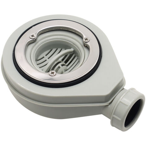 Scarico doccia sottile ed extrapiatto per piatti doccia extrapiatti ø90 con membrana e cupola in ABS, grigio