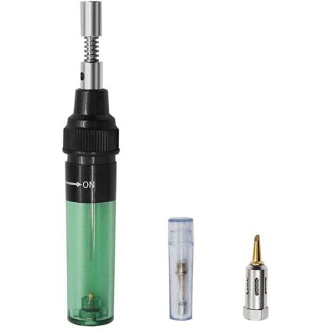 Saldatore a gas, pistola per saldatura con torcia, saldatore a gas butano senza fili, utensile per saldatura ad aria compressa 1300°C (verde), saldatore