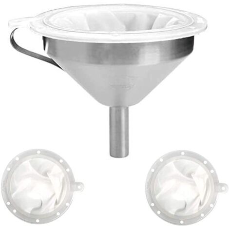 Imbuto da cucina in acciaio inox da 5 pollici con filtro a 200 maglie e filtro a 400 maglie per il trasferimento di liquidi, oli, succhi, caffè, vino e per la preparazione di marmellate (1/5)