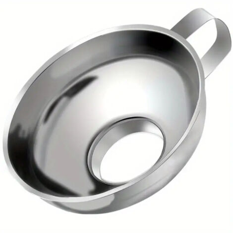 Imbuto per conserve in acciaio inox con manico per barattoli a bocca larga e normali, imbuto a bocca larga per il trasferimento di ingredienti liquidi e secchi, fluido (1/5)