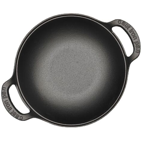 Pentola Yuanbao in ghisa spessa a doppia estremità, pentola per zuppa, piccola padella per uso domestico, padella non rivestita, padella antiaderente, 30 cm