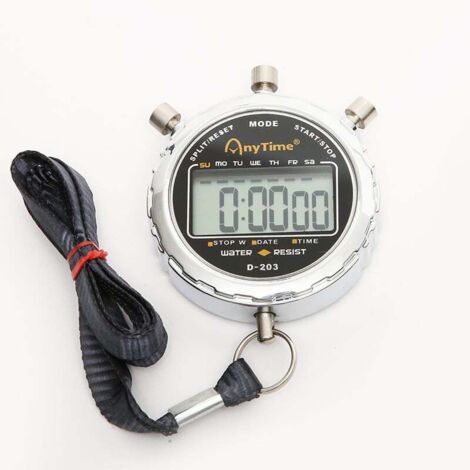 Cronometro digitale, timer impermeabile da 1/100 di secondo, grande display LCD tascabile, sveglia per allenatore di calcio (1/5)
