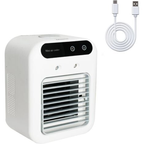 Ventilatore Personale Portatile Con Clip In Vita - Ricaricabile USB, 3 Velocità, Bianco 74x65x50mm