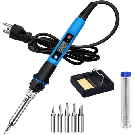 Kit saldatore da 80 W, pistola saldante digitale LCD, temperatura regolabile e riscaldamento rapido, temperatura costante in ceramica da 220 V, per gioielli elettronici (1/5)