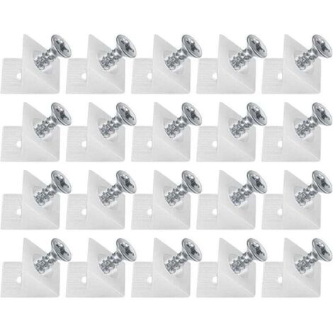 20 cunei in plastica per cassetti di mobili, staffe di fissaggio, stabilizzatori per connettori posteriori, connettore per cassetti inferiori con viti per riparare ripiani di mobili cedevoli.