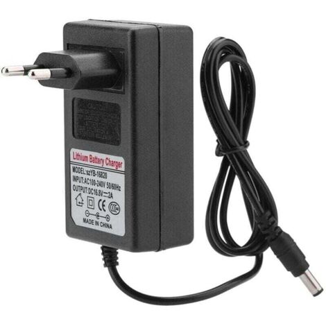 Adattatore CA sostitutivo CA 100-240 V CC 16,8 V 2 A Caricabatterie per batteria agli ioni di litio Ricarica sicura nell'UE