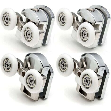 Set Di 4 Rulli Doppi Per Porte Scorrevoli Doccia 2 Ruote In Lega Di set-di-4-rulli-doppi-per-porte-scorrevoli-doccia-2-ruote-in-lega-di