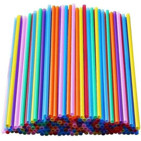 1000 pezzi di cannucce di plastica colorate usa e getta lunghe