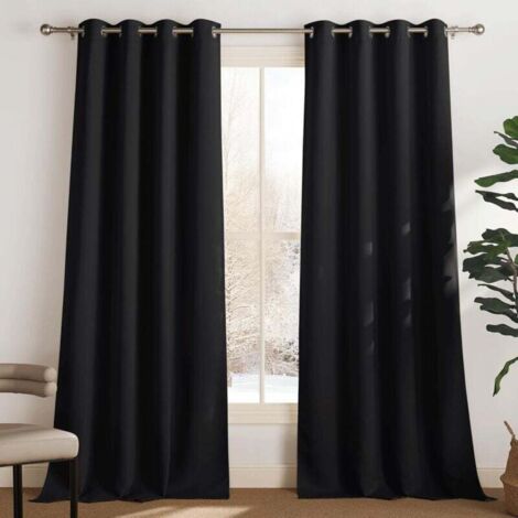 Set di 2 tende oscuranti termiche, isolanti dal freddo e dal caldo, 132x92 (LxA), tende opache con occhielli, isolamento leggero, protezione UV, decorazione per camera da letto, casa, soggiorno, inter