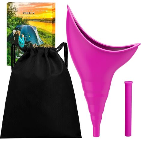 Orinatoio di base per donne, accessori da viaggio per campeggio, imbuto in silicone, toilette da campeggio per escursionismo, toilette portatile riutilizzabile per esterni per donne (viola) (1/5)