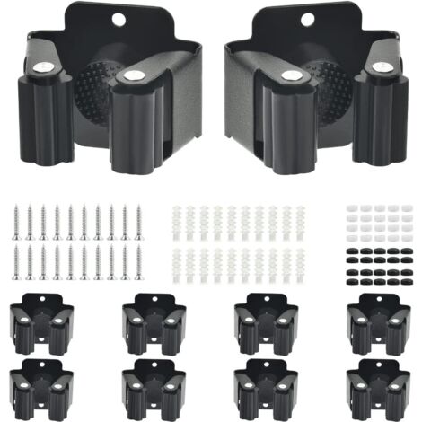 Portascope da parete da 10 pezzi, portascope regolabile, portautensili da giardino, accessori di montaggio antiscivolo per lavanderia, cucina, giardino, garage, casa (1/4)