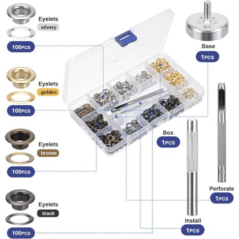 Set Da 100 Ganci E Occhielli In Rame Per Cucito – 13 Mm, Argento E Nero, Per Reggiseni, Gonne, Pantaloni