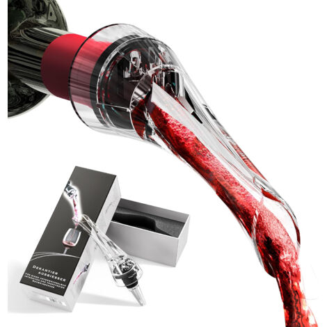 Aeratore per vino con beccuccio antigoccia – per aerare le bottiglie mentre il vino viene versato Set da bar per decantare vino rosato, rosso e bianco (1/4)