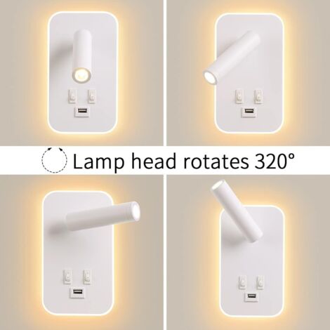 Lampada da lettura a LED USB per camper, faretto, lampada da comodino