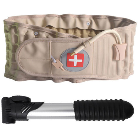 Imbracatura di supporto per la vita con sollievo dalla compressione, per uomini e donne, allevia il dolore lombare, trazione della schiena, adatta a girovita da 29 a 49 pollici (beige) (1/5)