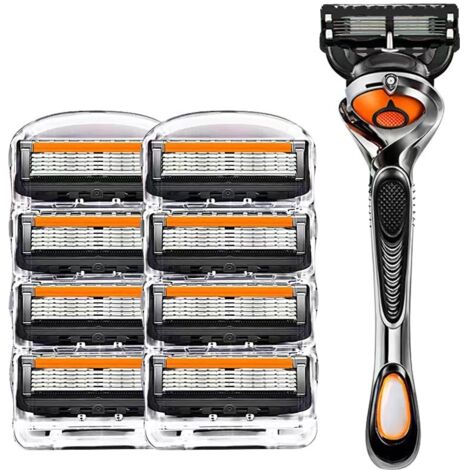 Rasoio manuale a cinque strati, testina nera, prezzo giallo, portacoltello universale a 5 strati, lama per coltello da barba da uomo (1/5)