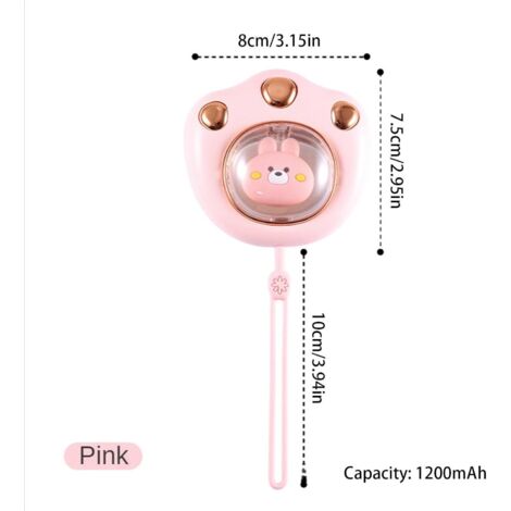 Scaldamani Elettrico A Forma Di Zampa Di Gatto, Ricaricabile USB, 2 Livelli Di Calore (50°C/55°C), Batteria 1200 MAh, Con Funzione Power Bank E Luce Notturna, ABS, Peso 116 G