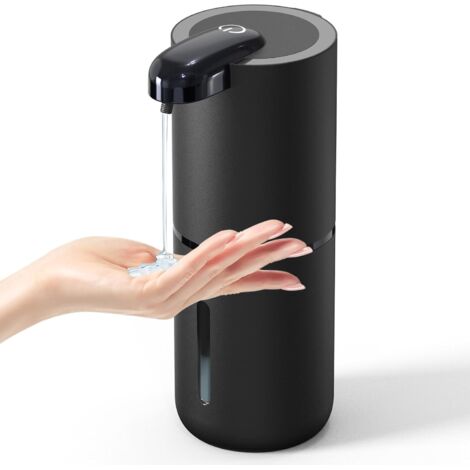 Distributore automatico di sapone, 4 velocità regolabili, montaggio a parete, elettrico senza contatto, 380 ml, ricaricabile tramite USB, impermeabile IPX5, ideale per casa, ufficio, ospedale, hotel e (1/5)