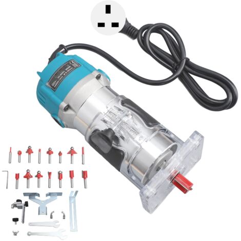 Rifilatrice elettrica per legno compatta, rifilatrice per legno con cavo, fresatrice per lavorazione del legno, spina UK 220V