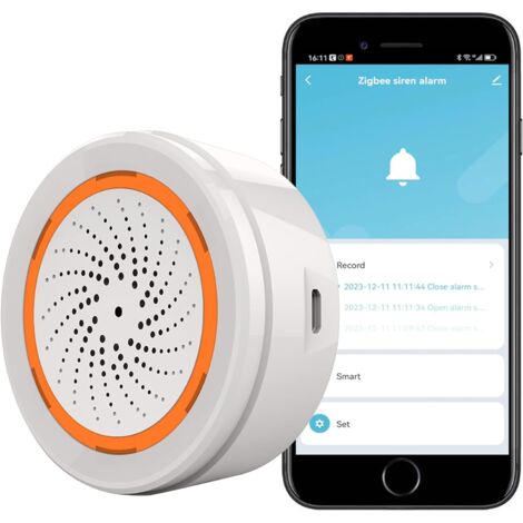 Allarme intelligente: allarme wireless per la sicurezza domestica e l'automazione domestica, controllo tramite app, sirena di allarme stroboscopica da 90 dB, hub Tuya Zigbee richiesto, compatibile con