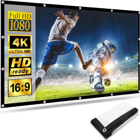 Schermo per videoproiettore da parete, videoproiettore, tenda bifacciale da 100 pollici, videoproiettore portatile antiriflesso, proiettore portatile per campeggio, cinema, ufficio, matrimonio, home t (1/5)