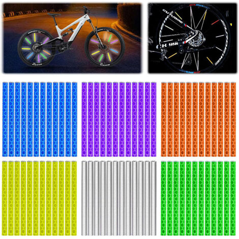 Catarifrangenti per raggi [72 pezzi] - Visibilità a 360° e facile installazione - Catarifrangenti per biciclette realizzati in materiale riflettente (1/5)