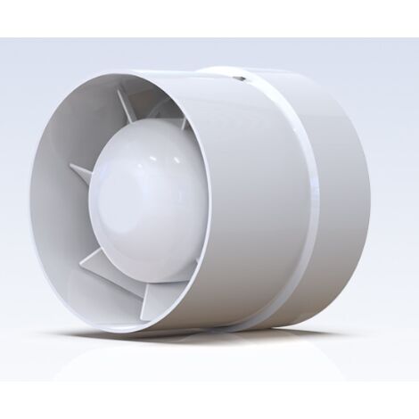 Ventilatore di aspirazione economico da 150 mm, 12 W/130 m3, aspiratore lineare con azionamento assiale: bagno, cucina, cantina. (1/2)