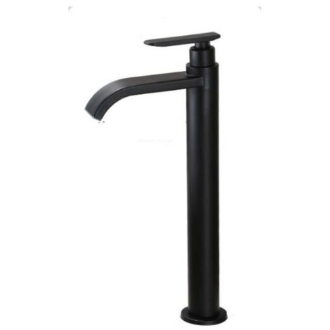 Rubinetto per lavabo singolo in acciaio inox 304, rubinetto per lavabo da bagno nero