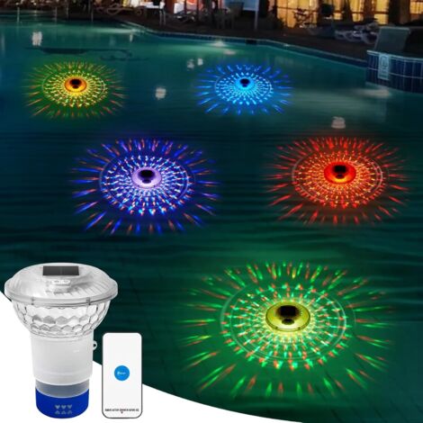 Distributore di cloro galleggiante con termometro, diffusore di cloro per piscina con display digitale e luce solare, galleggiante per cloro per piscina azionato da pulsante