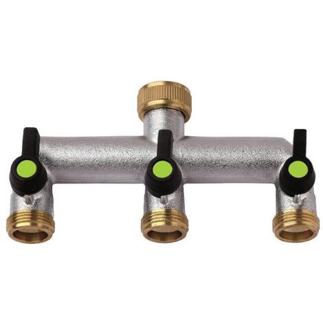 Valvola a tre vie da 3/4" x 3/4", collettore a tre vie, attrezzatura per l'irrigazione del giardino (1/5)