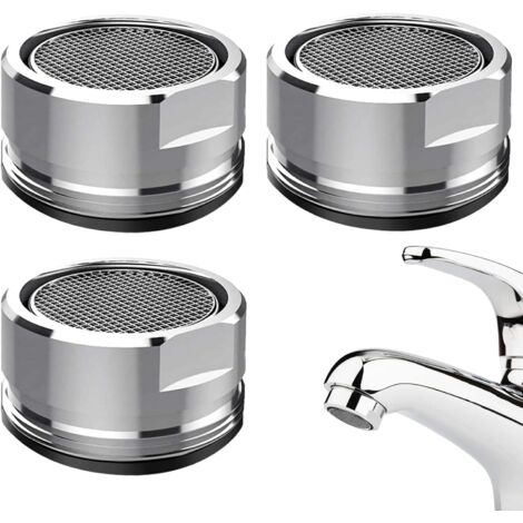 Set di 3 filtri per rubinetto – diffusore da 24 mm – per rubinetti da cucina e da bagno – aeratore, M24, filettatura maschio in metallo – ricambio con guarnizione