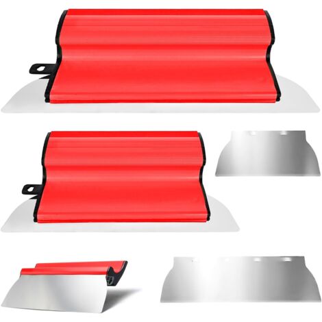 Set di spatole piatte composto da spatole in acciaio inox lunghe 40 cm e 25 cm, ideali per lavori di cartongesso, grandi superfici di lavoro, progettazione di pareti e lavori di costruzione.