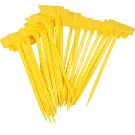 50 etichette per piante, etichette per giardino esterno, grandi etichette in plastica per orto, etichette riutilizzabili per piante - Giallo (309 cm)