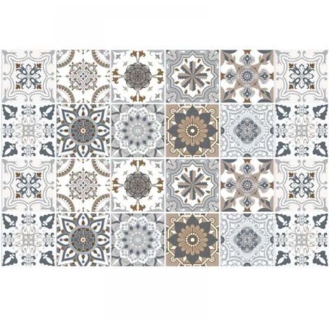 Piastrelle autoadesive 20x20 cm in stile industriale per paraschizzi da cucina in mattoni, 24 adesivi murali, piastrelle autoadesive con motivo a piastrelle, pannelli adesivi in PVC per bagno e cucina