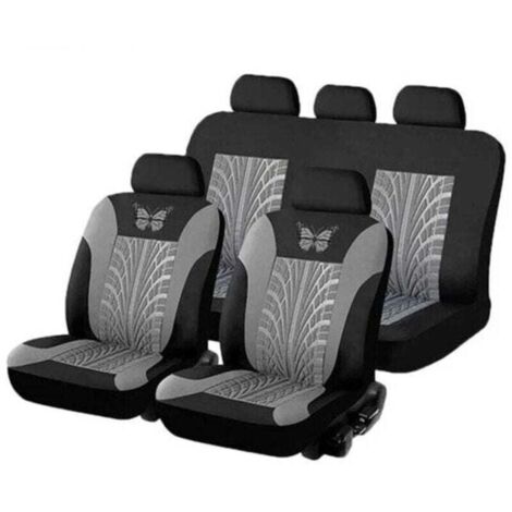 Coprisedile per auto, set universale di coprisedili per auto, coprisedili per sedili anteriori e posteriori, grigio