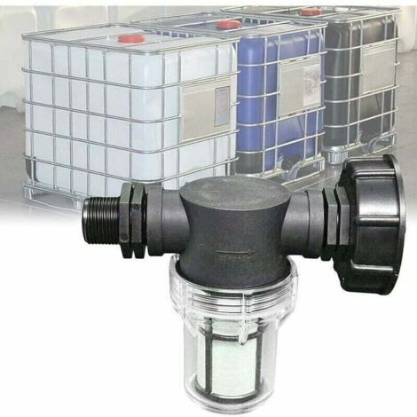 Attacco rubinetto per serbatoio da 1000 litri, adattatore S60x6 con filtro integrato, attacco tubo da giardino da 3/4" per sistema di raccolta dell'acqua piovana