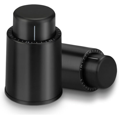 Set di 2 tappi riutilizzabili per vino sottovuoto con tappo graduato per preservare la freschezza del vino. Regalo ideale per gli amanti del vino. (1/5)