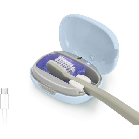 Custodia portatile sterilizzatrice UV per spazzolini da denti, mini porta spazzolini ricaricabile per casa e viaggi. Compatibile con tutti gli spazzolini elettrici e manuali. (1/5)