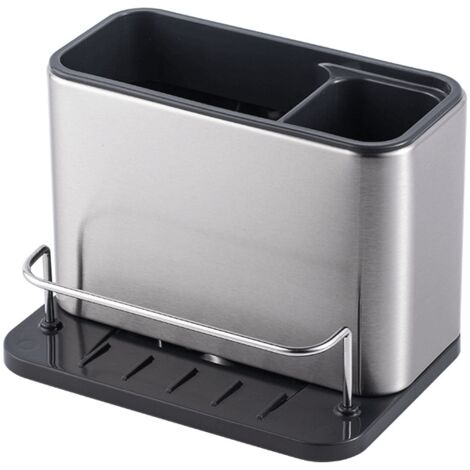 Organizzatore per lavello, porta spugna da cucina in acciaio inox, porta spugna con vassoio raccogligocce, porta utensili da cucina, porta spugna da cucina rimovibile, organizzatore per lavello