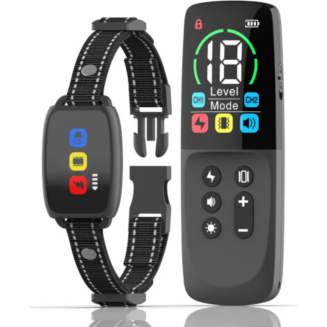 Collare per addestramento cani, display LCD, collare elettrico con telecomando, 3 modalità di addestramento, impermeabile IP67, adatto per cani da 8 a 120 libbre.