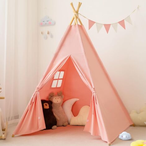 Tenda a cono per bambini - Tenda da gioco portatile per bambini, per interni ed esterni (rosa)
