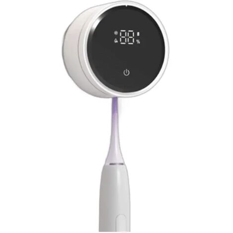 Porta spazzolini da parete personale - Pulitore per spazzolini intelligente portatile, sterilizzatore per spazzolini, coperchio girevole automatico, ricaricabile, display digitale, adatto ai viaggi de (1/4)
