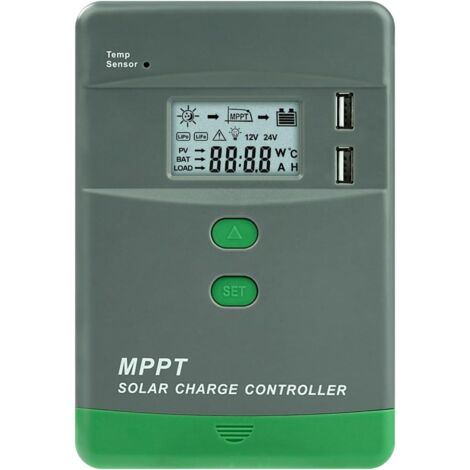 Regolatore di carica solare MPPT 20A Bluetooth, doppia porta USB, identificazione automatica, regolatore per pannelli solari 12V/24V, tensione massima 60V, schermo LCD MRL20