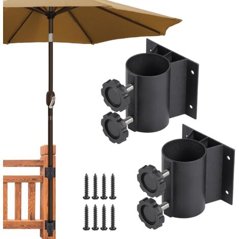staffe per ombrellone da balcone per pali da 33 mm a 50 mm di diametro, fissaggio per ringhiera con 8 viti per terrazza, giardino, bar
