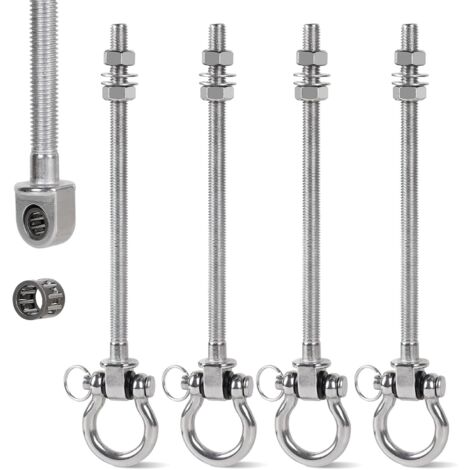 ganci per altalena in acciaio inox 304 M10 con cuscinetto ad aghi, gancio da soffitto con filettatura da 175 mm per altalena, yoga (interno/esterno)