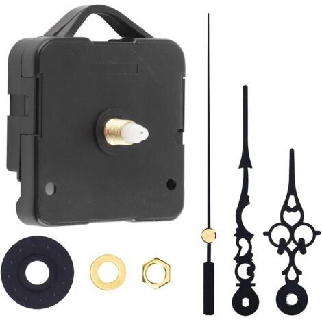 Movimiento de cuarzo silencioso, reloj ligero y duradero que funciona con pilas para decoración del hogar/Segundero negro (1/5)