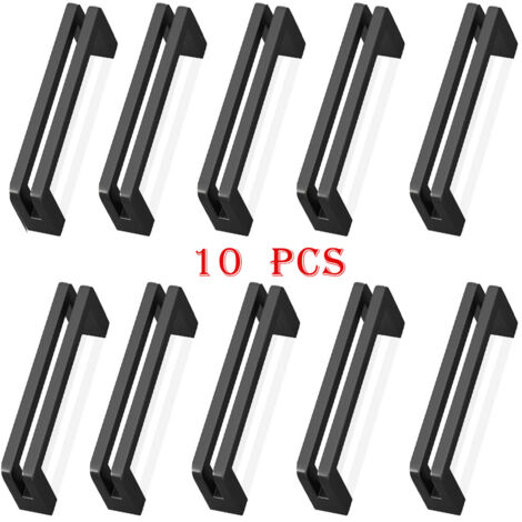 Tirador para muebles de 10 piezas, distancia entre ejes 96 mm, color negro, tirador para puerta de cocina, tirador para barra de muebles, tirador de cocina negro para puertas, ventanas, cajones, armar (1/5)