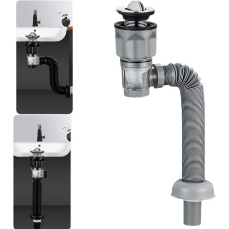 Kit de desagüe para fregadero con drenaje expandible y flexible resistente a los olores para orificios de 1-1/4", 1-1/2" y 2" (Estilo: abatible)