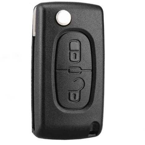 Carcasa de llave plegable compatible con CE0536 para Peugeot 207, 307, 308, 407, 408, 3008, 5008 y Citroën C2, C3, C4, C5, C6 y C8 (2 botones, CE0536)